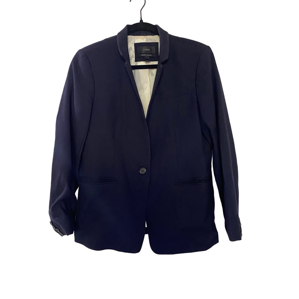 J. Crew Navy Regent blazer in wool flannel sz 10